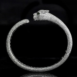 Cartier diamond panther head bangle